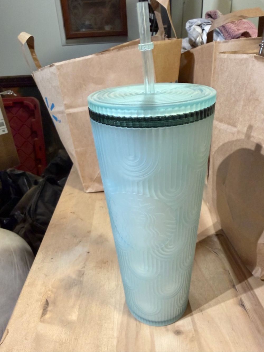 Starbucks Pale Mint Green Reusable Tumbler with Straw